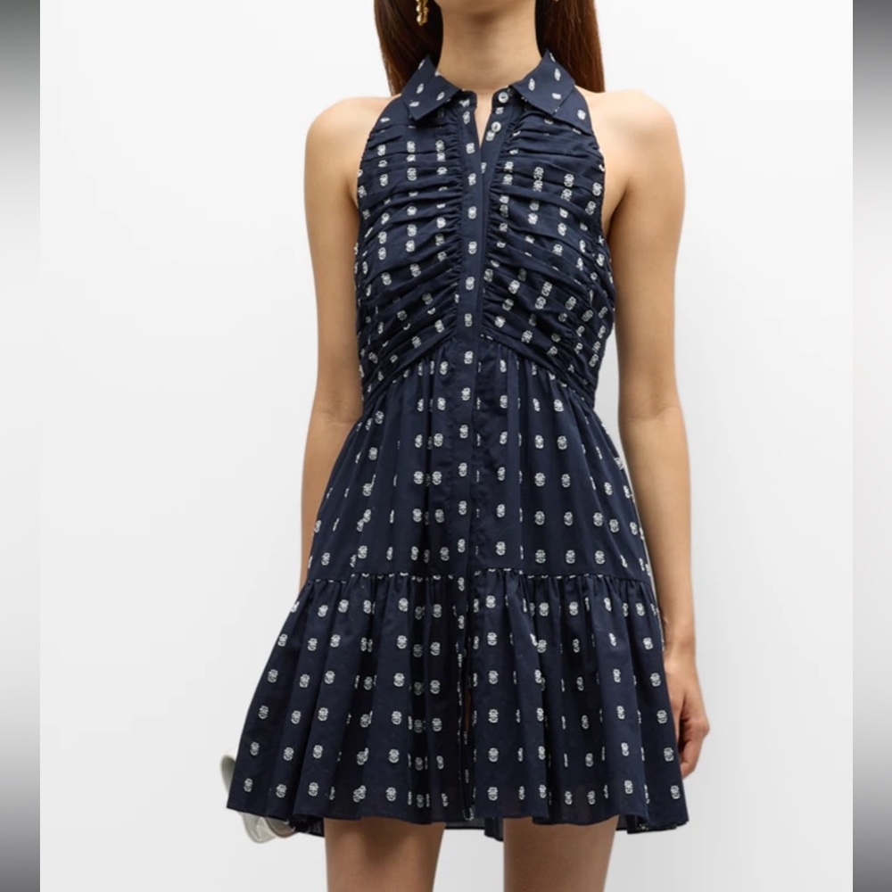 Cinq à Sept Navy Blue Halter Dress